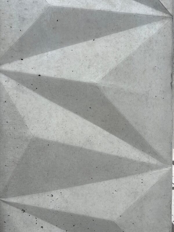 2. Mur ogrodzeniowy z betonu architektonicznego Diamond line 3D
