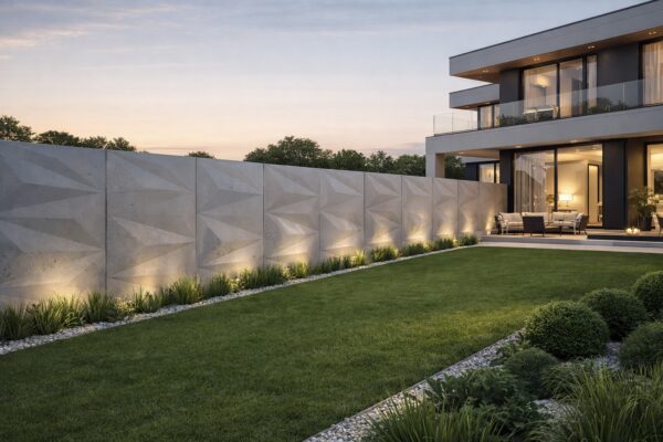 Diamond Mur ogrodzeniowy z betonu architektonicznego Diamond line 3D